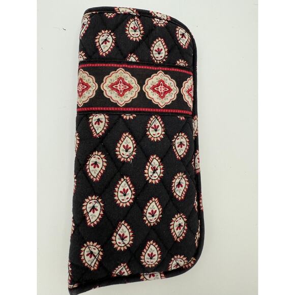 Vera Bradley Soft Quilted Eye Glass Glasses Case Black Floral Designs 7 1/2" - Picture 1 of 6